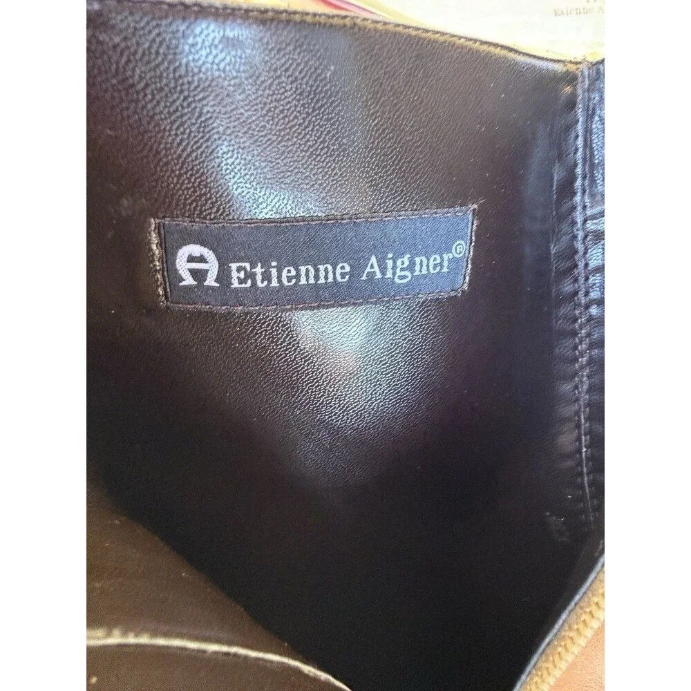 New In Box Etienne Aigner Camel Leather Camera Boots Size 8.5M